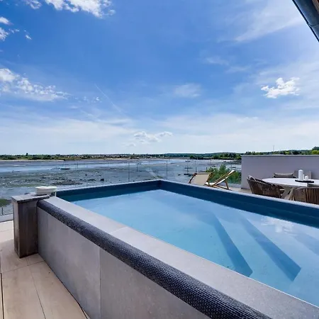 L'infini - Arcachon-aiguillon Terrasse Avec Piscine Vue Imprenable Sur Le Bassin 아파트 *