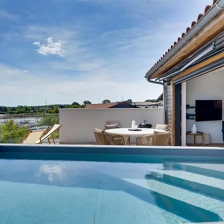 L'infini - Arcachon-aiguillon Terrasse Avec Piscine Vue Imprenable Sur Le Bassin 아파트